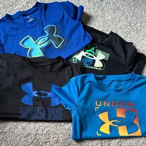 Under Armour Kids' Blue and Black Short Sleeve Tees